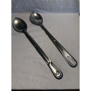 Vintage Serving Spoon & Slotted Spoon Stainless Steel Set